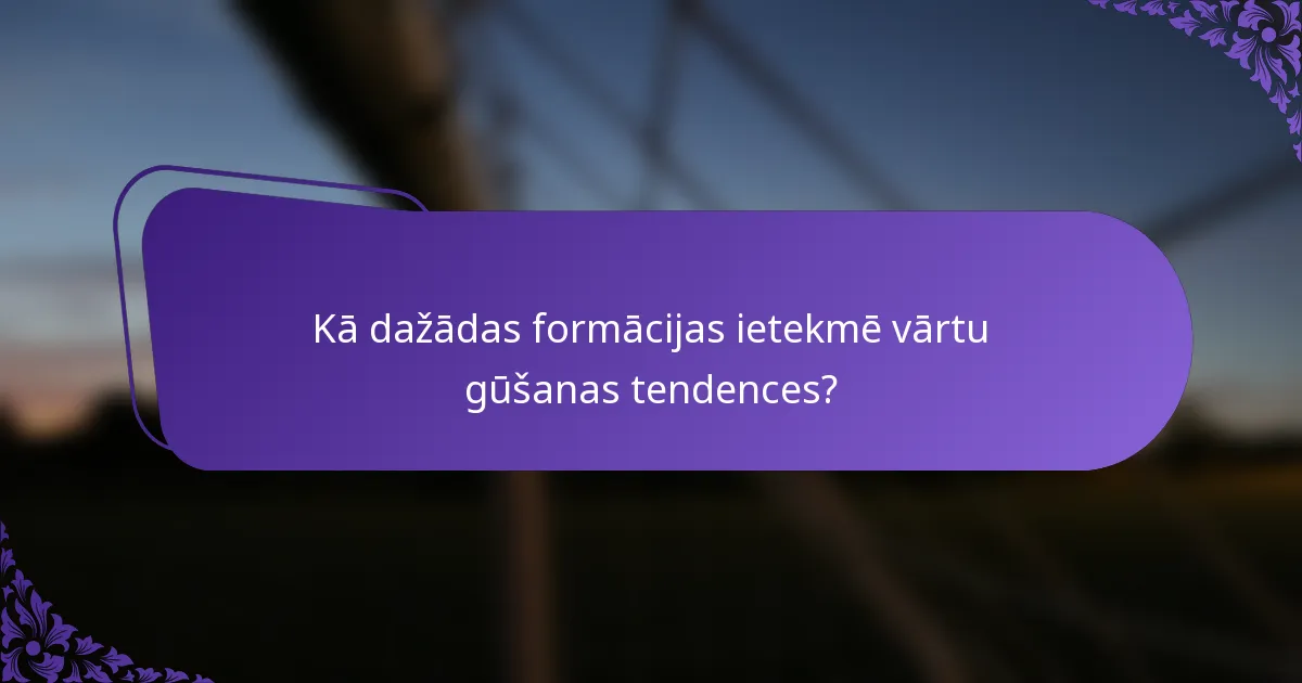 Kā dažādas formācijas ietekmē vārtu gūšanas tendences?