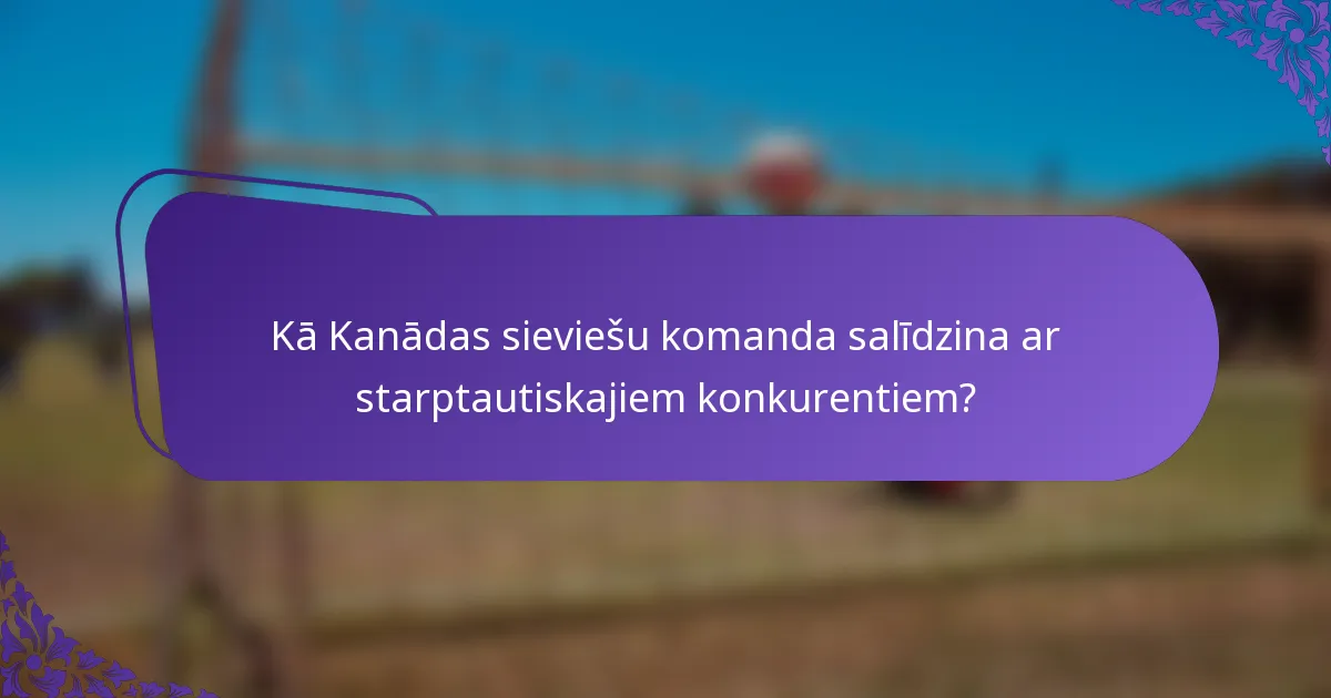 Kā Kanādas sieviešu komanda salīdzina ar starptautiskajiem konkurentiem?
