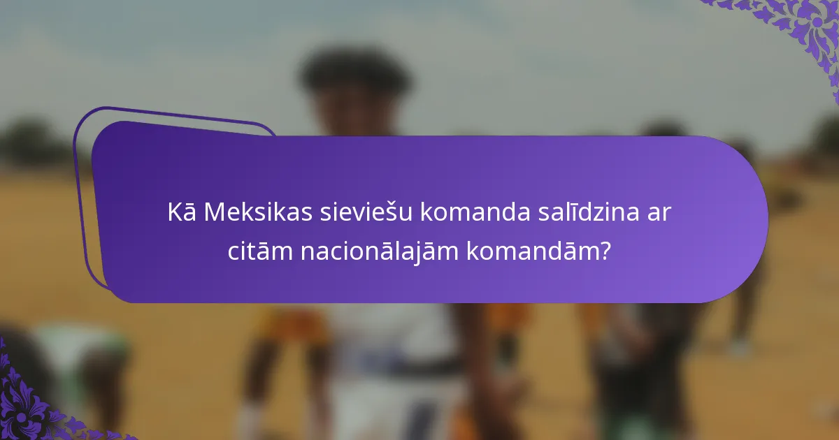 Kā Meksikas sieviešu komanda salīdzina ar citām nacionālajām komandām?