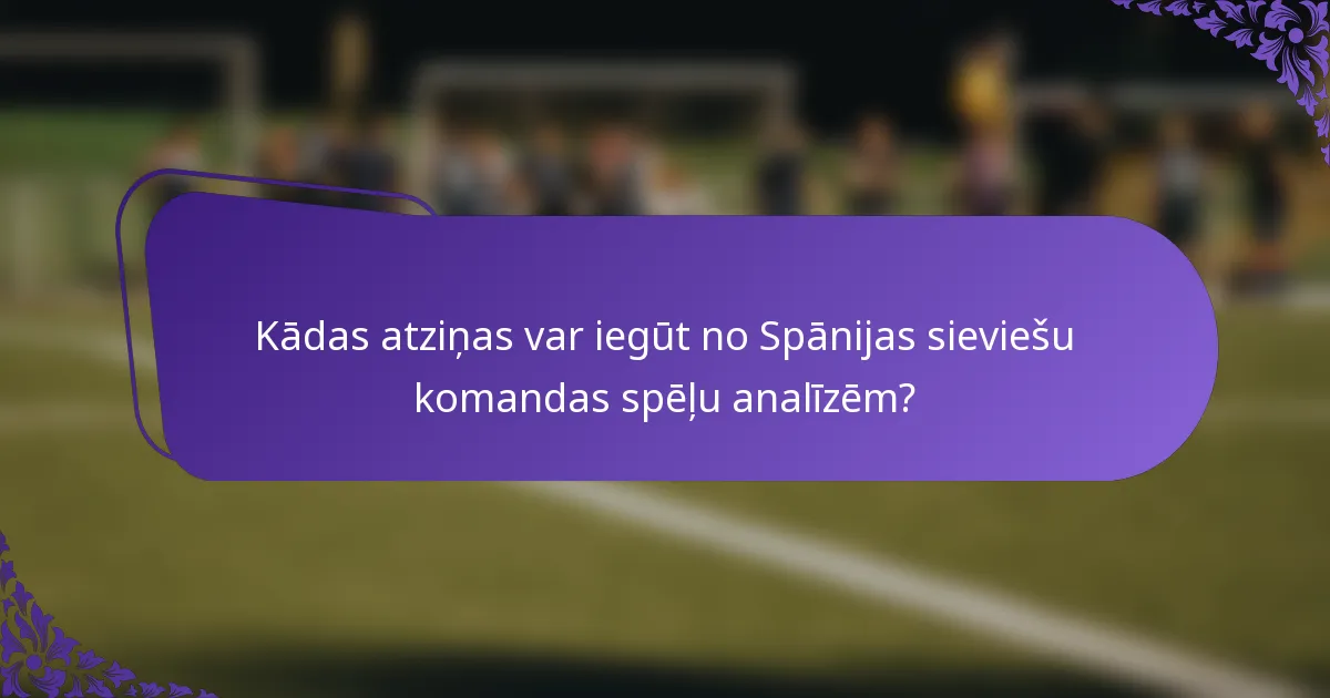 Kādas atziņas var iegūt no Spānijas sieviešu komandas spēļu analīzēm?