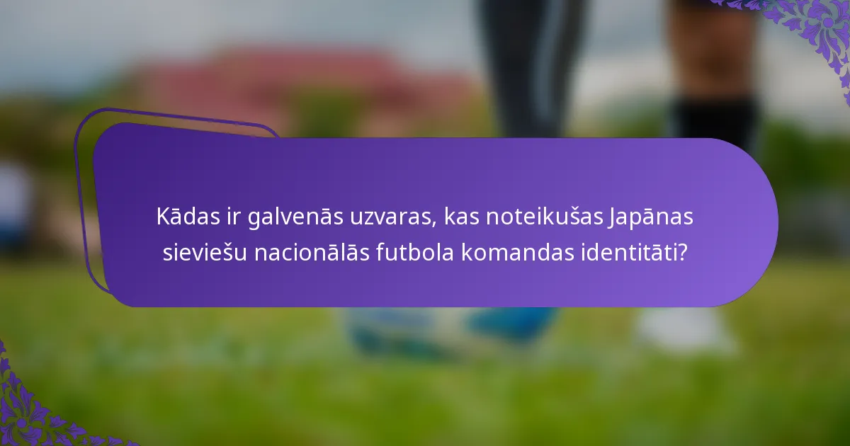 Kādas ir galvenās uzvaras, kas noteikušas Japānas sieviešu nacionālās futbola komandas identitāti?