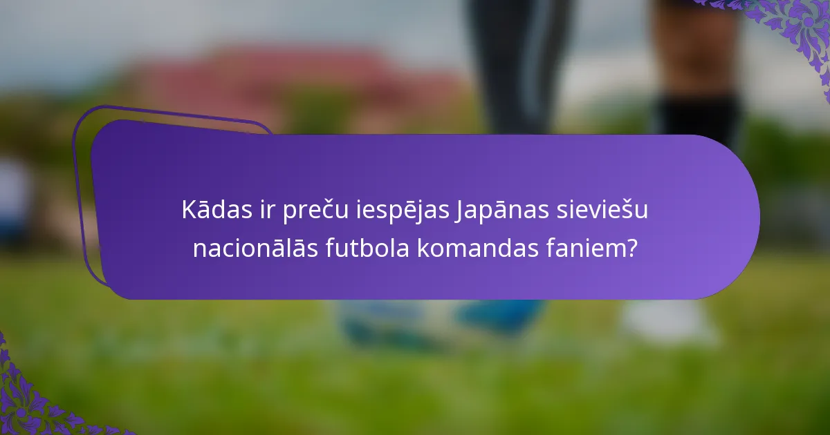 Kādas ir preču iespējas Japānas sieviešu nacionālās futbola komandas faniem?