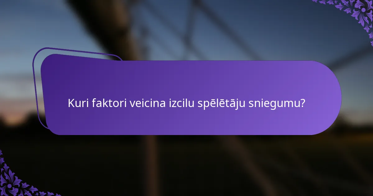 Kuri faktori veicina izcilu spēlētāju sniegumu?