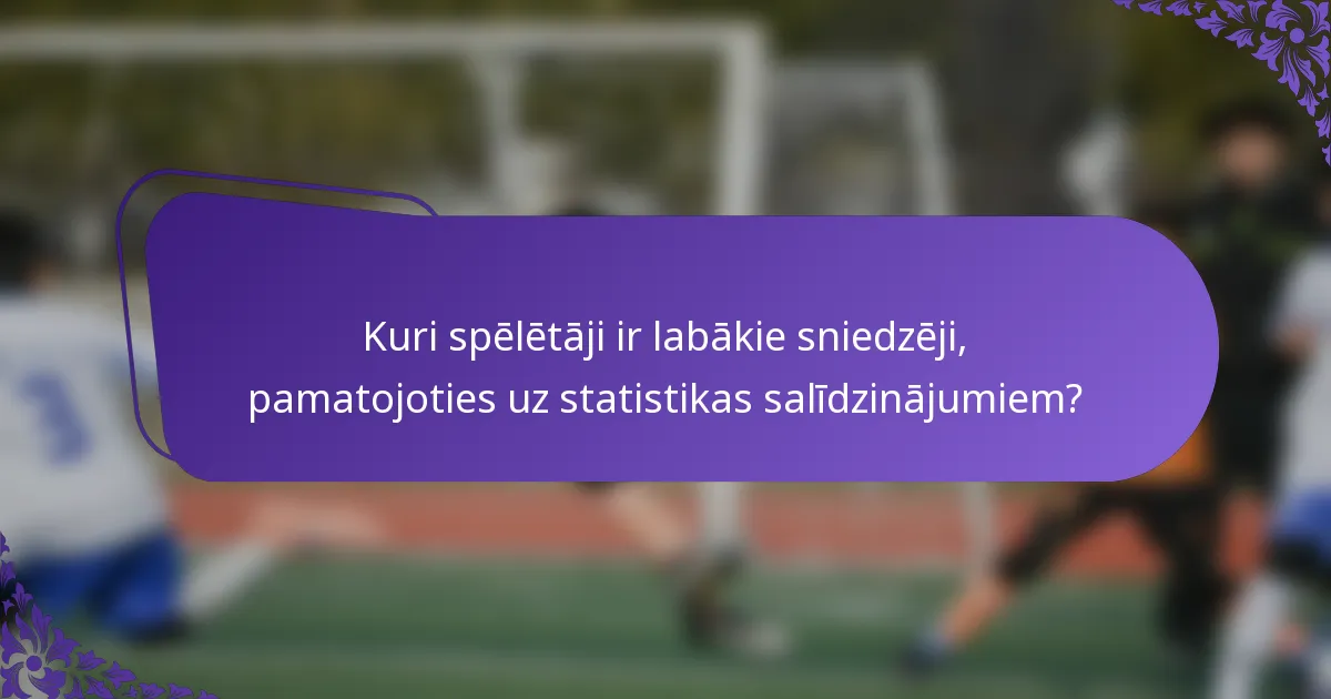 Kuri spēlētāji ir labākie sniedzēji, pamatojoties uz statistikas salīdzinājumiem?